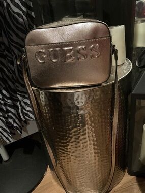GUESS Metallic Bronze Logo Crossbody